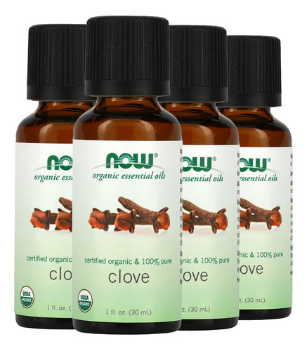 Óleo De Cravo Now Foods 30 Ml Orgânico Importado 4un