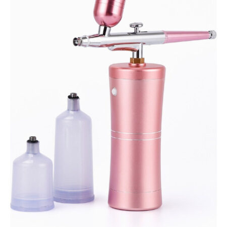 Aerógrafo Com Compressor Sem Fio Recarregável Usb Cor Rosa - Imagem 3