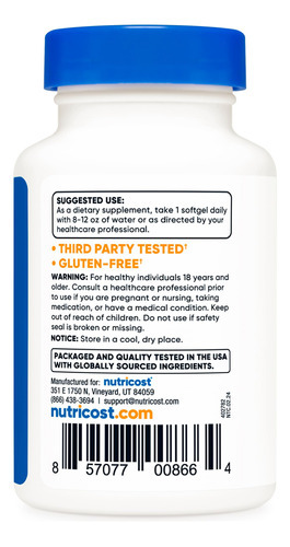 Suplemento Nutricost Vitamina K2 (mk7) 100mcg + Vitamina D3 - Imagem 4