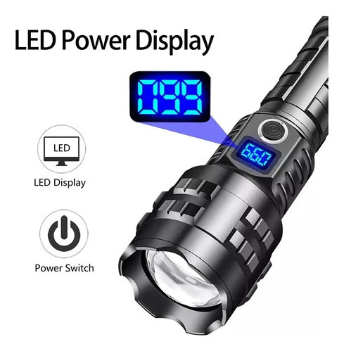 Lanterna Portátil Poderosa Led Recarregável 100000 Lúmens - Imagem 2