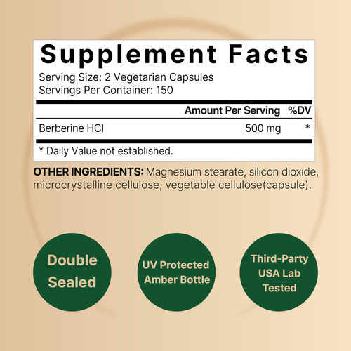 Suplemento Naturebell Berberine 500 Mg 300 Cápsulas Vegetais - Imagem 2