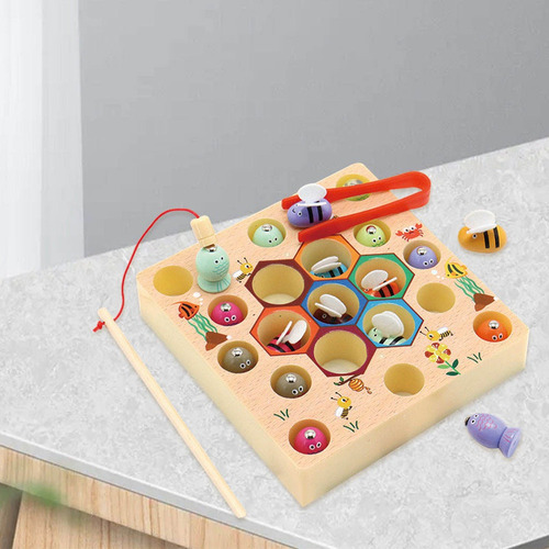Montessori De Madeira Braçadeira De Pesca Jogar Jogamento - Imagem 7