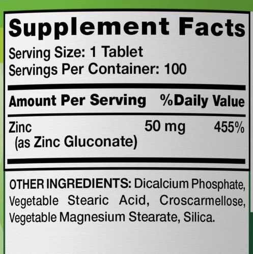 Natures Truth Zinco Quelatado 50mg | 100 Comprimidos | Supl - Imagem 4