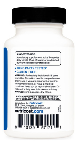 Suplemento Nutricost Myhmb Em Cápsulas De 1.500 Mg De Cálcio - Imagem 5