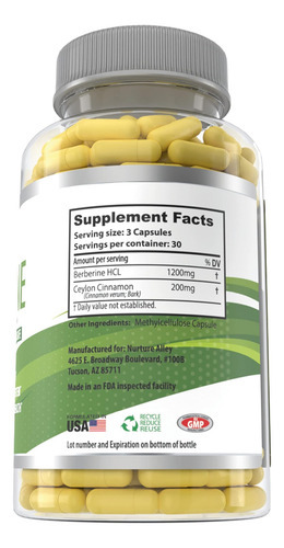Nurture Alley Berberine Complex - Berberine Hcl 1200mg Plus - Imagem 5