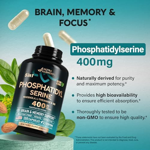 Fosfatidilserina 400 Mg - Suporte Para Cérebro, Memória E Fo - Imagem 3