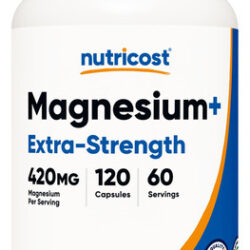 Suplemento Nutricost Magnesium+ Extra Strength 420 Mg 120 Cá