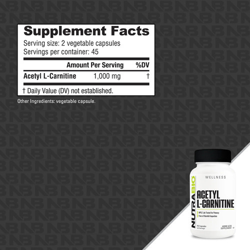 Suplemento Nutrabio Acetil L-carnitina (alcar), 500 Mg - Apo - Imagem 2