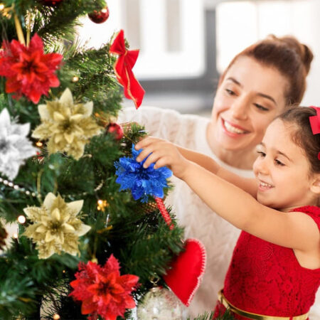 30 Peças De Flores De Natal Artificiais Douradas Brilhantes - Imagem 8