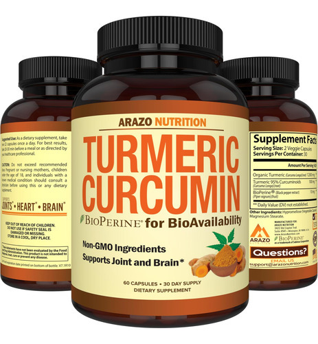 Arazo Nutrition Curcumina De Cúrcuma Com Bioperine 1300mg Co - Imagem 7
