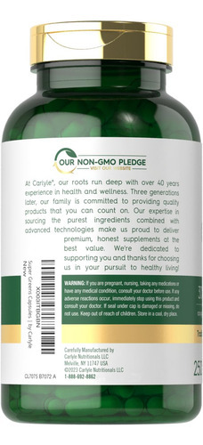 Suplemento Carlyle Super Greens Em Cápsulas 250 Unidades - Imagem 3