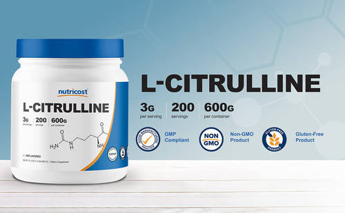 Suplemento Nutricost Pure L-citrulina Em Pó 600g - Imagem 3