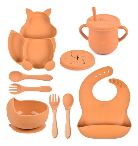 Conjunto De Talheres De Silicone Baby Squirrel De 9 Peças - Imagem 3