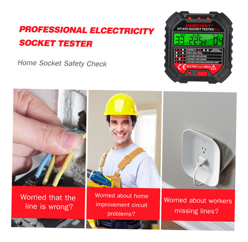 Testador De Tomada Elétrica Habotest Com Display De Tensão 9 - Imagem 3