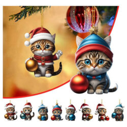 M Pingente De Árvore De Natal De 10 Peças Para Gatos,