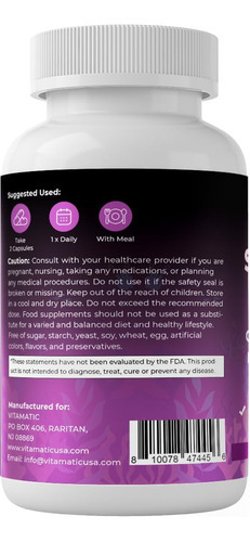 Vitamatic Sea Moss 3000mg Óleo De Semente Preta 2000mg Ashwa - Imagem 3