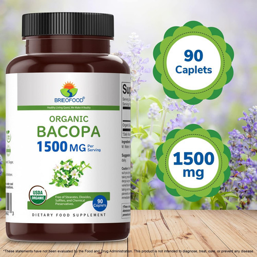 Brieofood Bacopa Orgânica 1500mg, 45 Porções, Vegetariana, S - Imagem 5