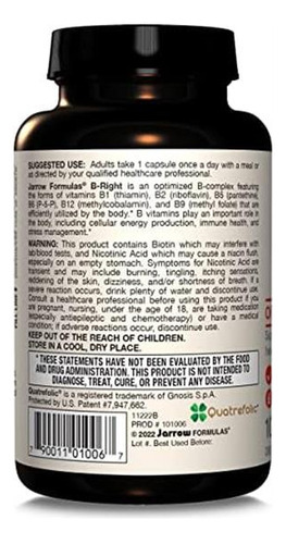 Vitamina B Jarrow Formulas/ 100 Cápsulas - Imagem 8