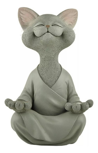 Estátua De Gato Meditando Para Ioga, Estatueta De Gato Zen, - Imagem 17