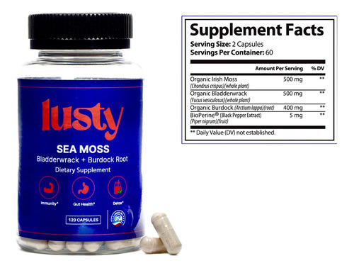 Cápsulas De Musgo Marinho Lusty Nutrition - American Made - - Imagem 5