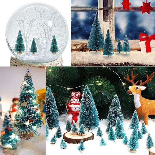 50pcs Miniatura Artificial Árvore De Natal Pequena Neve Gead - Imagem 5