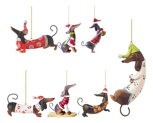 Decorações De Árvore De Cachorro Dachshund De Natal Pingente
