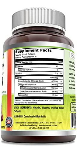 Incrível Óleo De Ômega Krill Com Ômega 3 Epa, Dha, Fosfolipí - Imagem 2