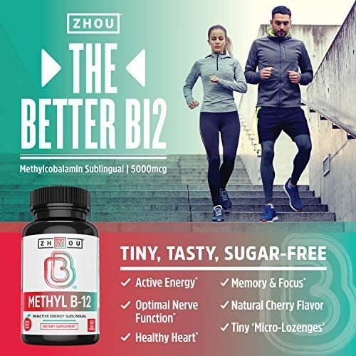 Vitamina B-12 Marca Zhou, 5000 Mcg, 60 Comprimidos - Imagem 2