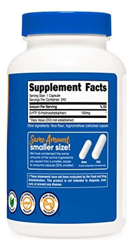 Nutricost 5-htp 100mg, 240 Cápsulas Vegetarianas (5-hidroxit - Imagem 3