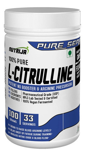 Nutrija L- Citrulina - 100 Gramas - Sem Sabor