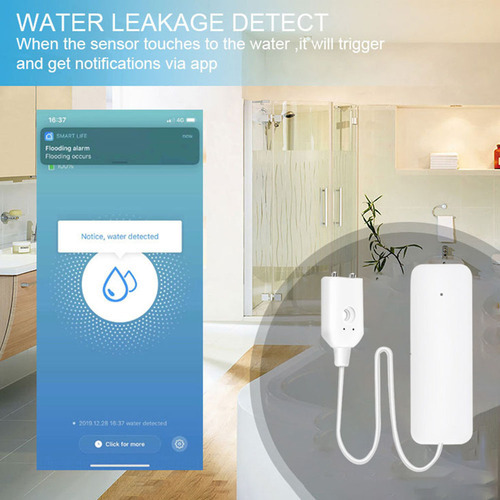 Alarme De Vazamento Do Sensor De Nível De Água Tuya Zigbee F - Imagem 2