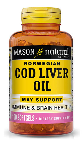 Óleo De Fígado De Bacalhau Mason Natural Mais Vitamina A E D