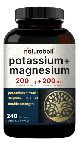 Suplemento Naturebell Potássio 200 Mg + Magnésio 200 Mg 240
