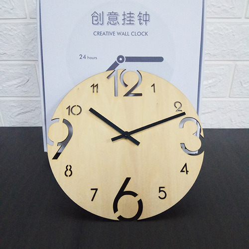 Relógio De Parede European Wood Watch Modern Design Home Dec - Imagem 4