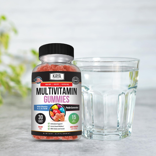 Kaya Naturals Adulto Multi Vitamina Gomosa, Biotina, Vitamin - Imagem 6
