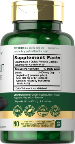 Cápsulas De Shilajit | 2000mg | 90 Contagem | Não Ogm E Sem - Imagem 2
