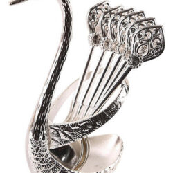 Conjunto De Colheres De Café Para Sobremesas Silver Holder