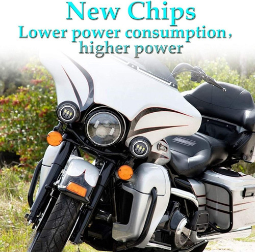 Par Farol Harley Led Auxiliar 4,5 Fat Boy 60w Angel L-200 - Imagem 7