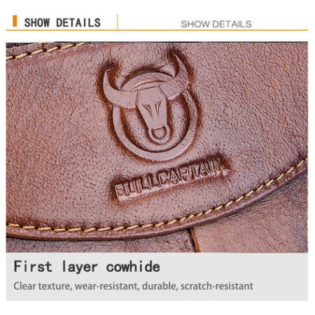 Bolsa Tiracolo Masculina De Couro Para Laptop Bullcaptain - Imagem 7