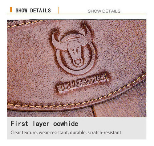 Bolsa Tiracolo Masculina De Couro Para Laptop Bullcaptain - Imagem 7