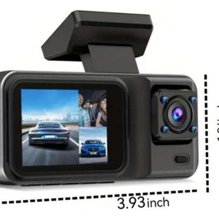 1080p Dvr Dash Cam Frontal/interior/traseira, 2 Telas, Noite - Imagem 4