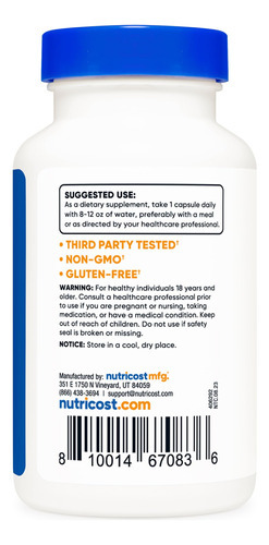 Cápsulas Biliares Nutricost 500 Mg 120 Cápsulas - Imagem 4