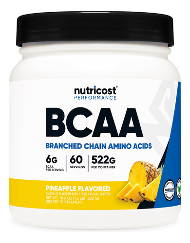 Bcaa Em Pó Nutricost Sabor Abacaxi 60 Porções