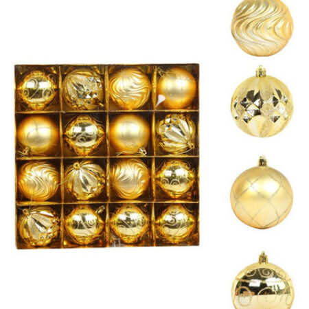 Kit 16 Bolinhas Bola 8cm Árvore De Natal Enfeite Decoração - Imagem 11