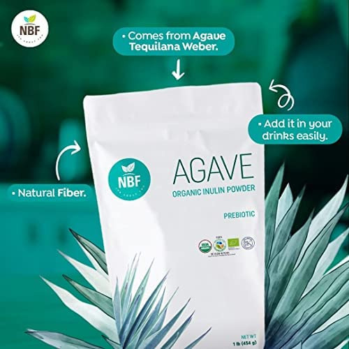 Pó De Inulina De Agave Orgânico Nbf (16 Onças) - 100% Puro, - Imagem 4