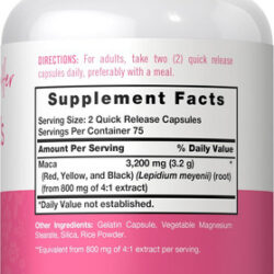 Cápsulas De Raiz De Maca Carlyle Para Mulheres 3200 Mg | 150