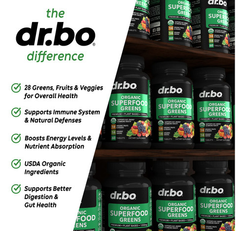 Suplemento Dr. Bo Organic Superfood Greens & Fruit - Imagem 3