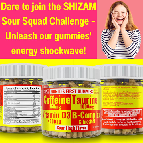 Shizam Taurina 1000 Mg Cafeína 150 Mg Gomas Energéticas Com - Imagem 6