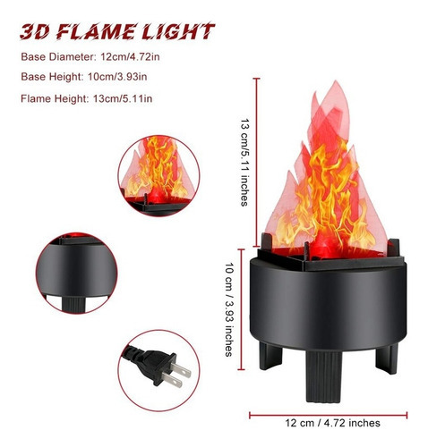2025 Luz Led Com Efeito De Chama De Fogo, Arte Elétrica - Imagem 5