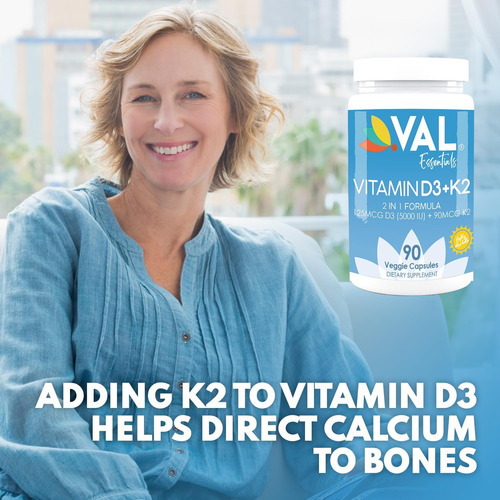 Suplemento De Vitamina K2 + D3 Essentials Val - Alta Potênci - Imagem 6